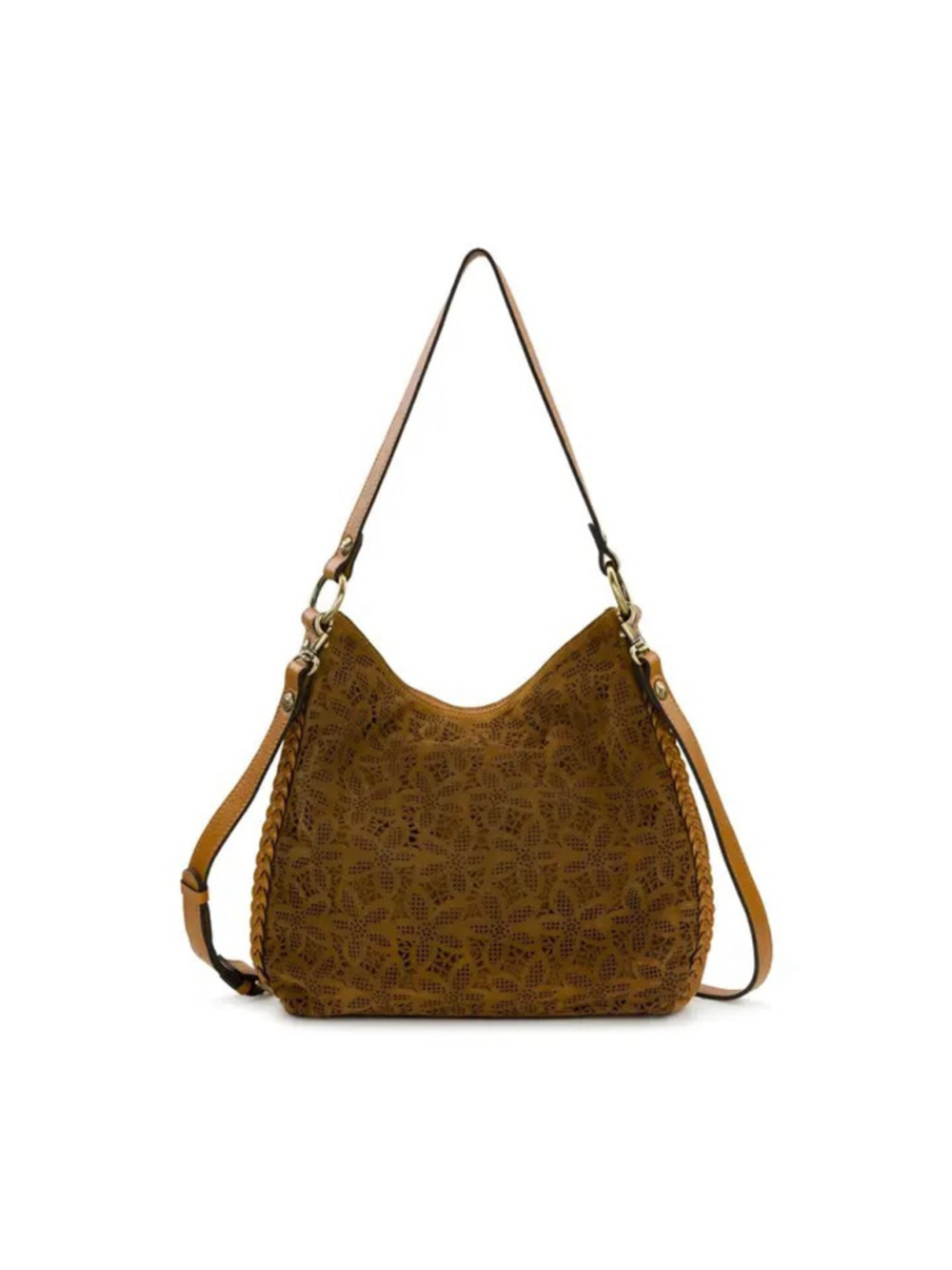 Patricia Nash Kalispell Hobo - Floral Perforated Suede - Picture 3 of 7